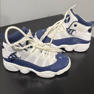 Jordan Kids Navy and White Sneakers